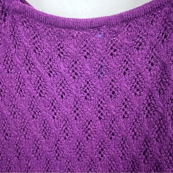 NWT Free People Amythyst Purple Crochet Knit Low Back Puff Sleeve Bodycon Dress - Picture 13 of 13